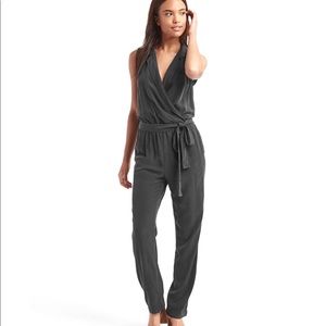 Gap soft lapel jumpsuit in slate grey
